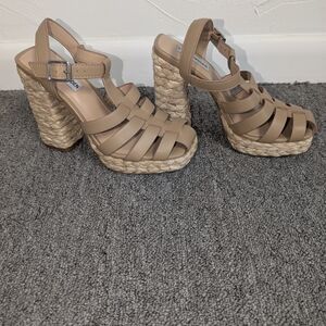 Steve Madden Tan Platform Heels